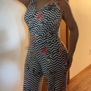 Floral Chevron jumpsuit